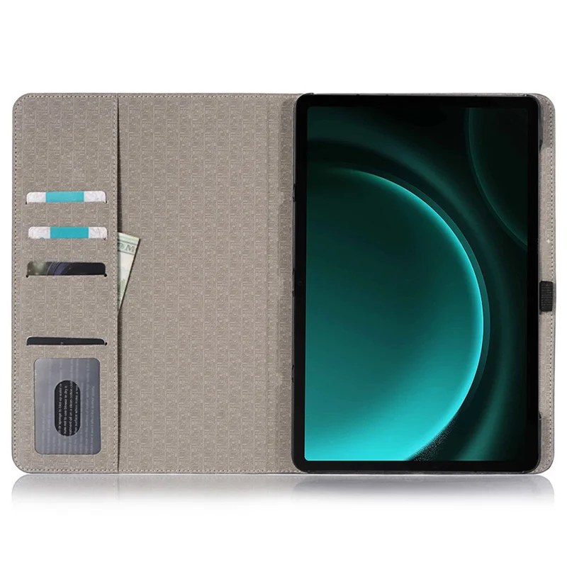 Per Samsung Galaxy Tab S9 FE Custodia Wallet Case Texture a Croce in Pelle PU Custodia Tablet - Giallo