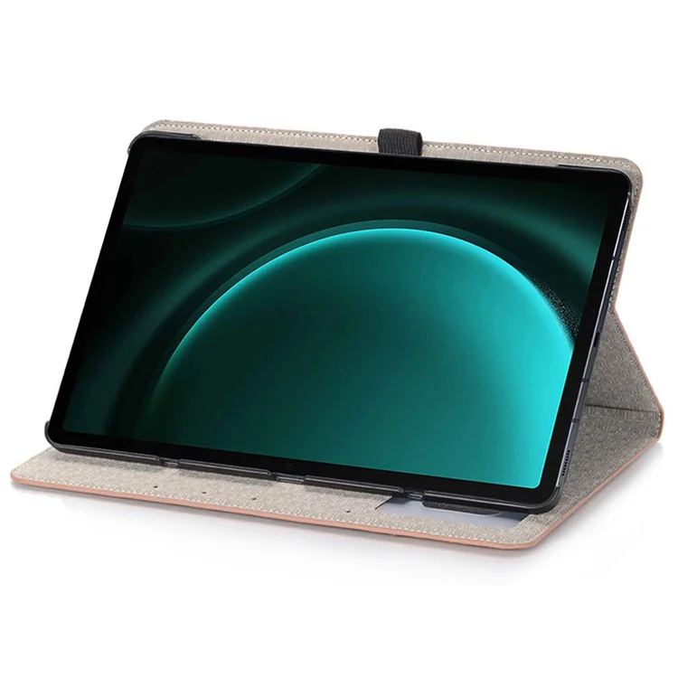 Per Samsung Galaxy Tab S9 FE Custodia Wallet Case Texture a Croce in Pelle PU Custodia Tablet - Giallo