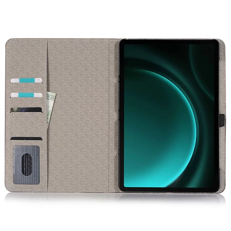 For Samsung Galaxy Tab S10 FE / S9 FE Case Viewing Stand Leather Wallet Tablet Cover - Black