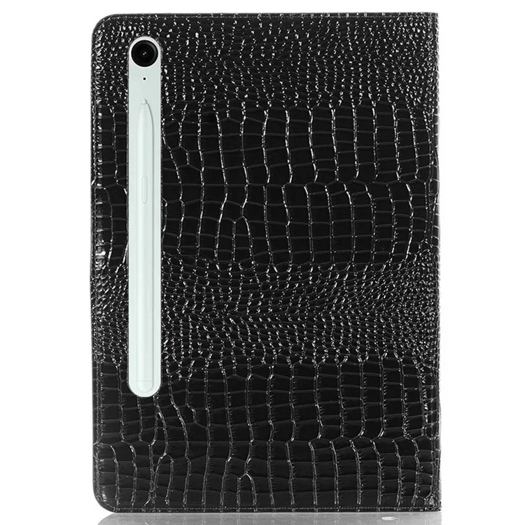 For Samsung Galaxy Tab S10 FE / S9 FE Case Viewing Stand Leather Wallet Tablet Cover - Black