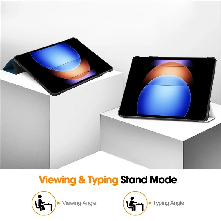 Для Xiaomi Pad 6S Pro 12.4 Leather Case Trifold Stand Pattern Printing Tablet Cover - Кошка