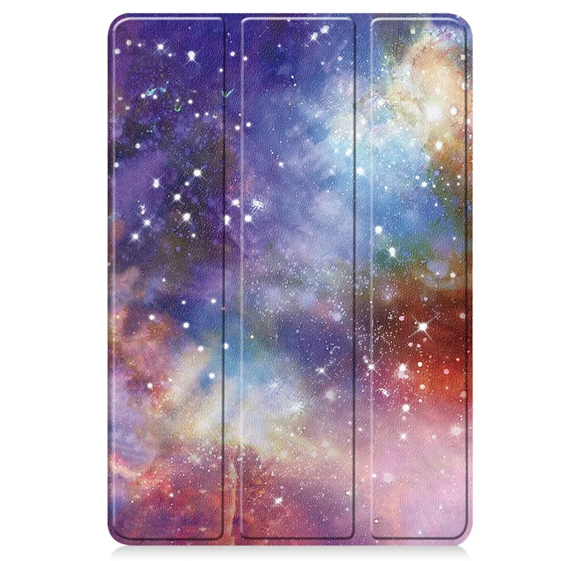 For Xiaomi Pad 6S Pro 12.4 Leather Case Trifold Stand Pattern Printing Tablet Cover - Galaxy