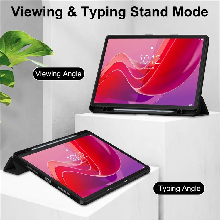 Для Lenovo Tab M11 (xioxin Pad 11 2024) Case Anti-Scratch Pu+tpu+акриловая Таблетка с Слотом Для Ручки - Черный