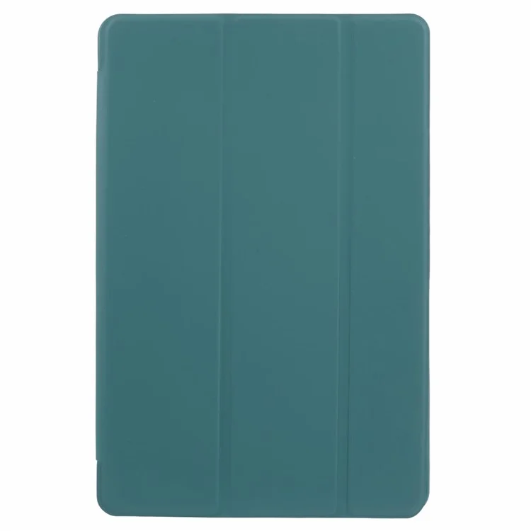 For Lenovo Tab M11 / Xiaoxin Pad 11 2024 Case Leather+Silicone Tri-fold Stand Shell Tablet Cover - Blackish Green