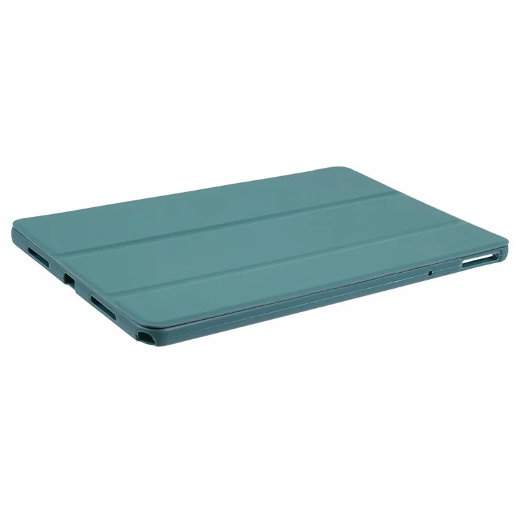 For Lenovo Tab M11 / Xiaoxin Pad 11 2024 Case Leather+Silicone Tri-fold Stand Shell Tablet Cover - Blackish Green