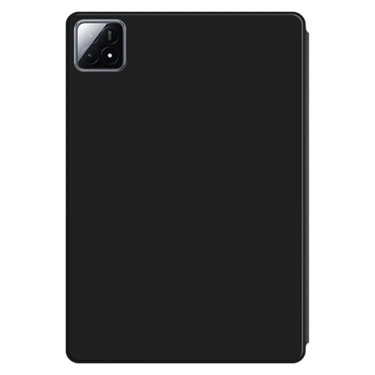 Para Xiaomi Pad 6S Pro 12.4 Capa Trifold Stand Capa Protetora de Couro PU para Tablet - Preto