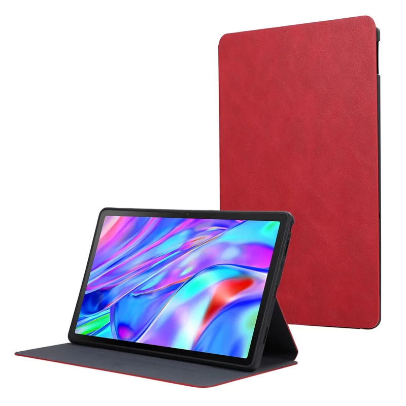 For Lenovo Tab M10 Plus (3rd Gen) Case PU Leather Tablet Cover with Stand Function - Red