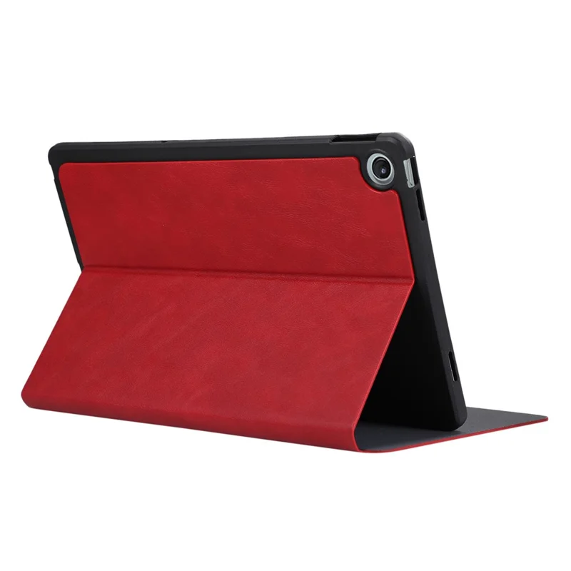For Lenovo Tab M10 Plus (3rd Gen) Case PU Leather Tablet Cover with Stand Function - Red