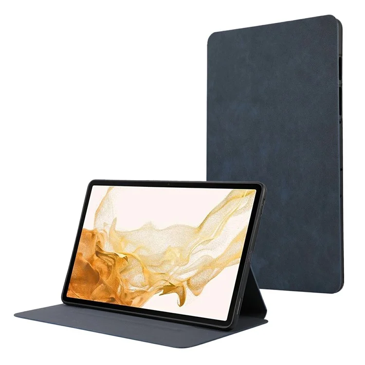 Pour Samsung Galaxy Tab S9+ / Tab S9 FE+ Stand Case Minimaliste Housse en Cuir pour Tablette - Bleu