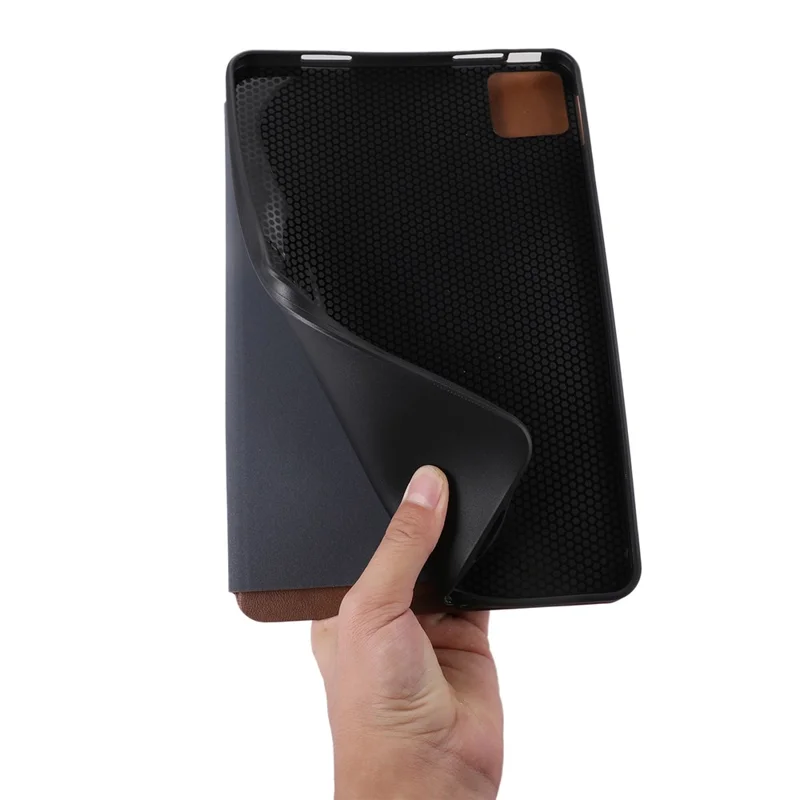 For Xiaomi Pad 6 Leather Case Foldable Stand Inner Soft TPU Tablet Cover - Red