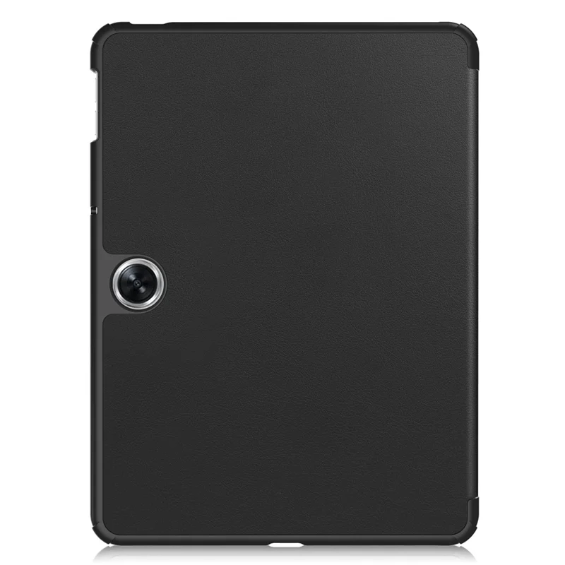 For Oppo Pad Go / Pad Air 2 Case PC+Leather Auto Wake Sleep Protective Shell with Tri-fold Stand - Black