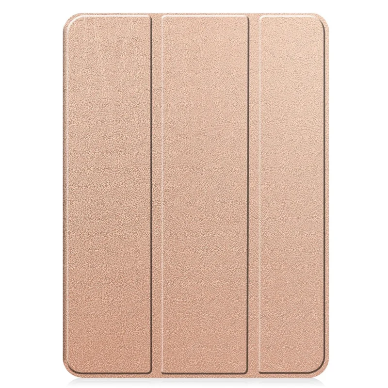 Pour Oppo Pad Air 2 Coque PC+Cuir Réveil/Veille Automatique Coque de Protection avec Support Tri-pli - Rose Gold
