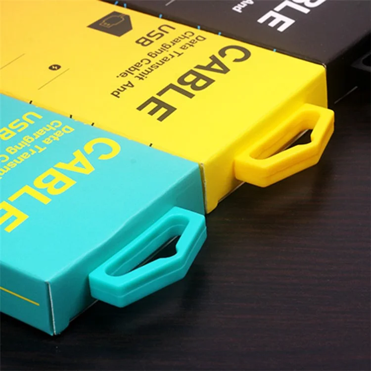 KJ-295 100pcs / Bundle Neutral English Version Packaging Box Per Cavo Dati USB - Giallo / Gancio Giallo