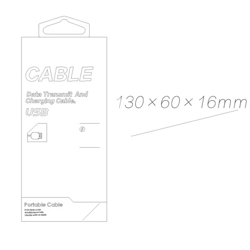 KJ-295 100Pcs / Bundle Neutral English Version Packaging Box for USB Data Cable - Cyan / Cyan Hook