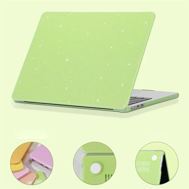 For MacBook Air 13 inch (2025) / (2024) A3113 M3 / (2022) A2681 M2 Case Glitter Design Hard PC Laptop Cover - Green