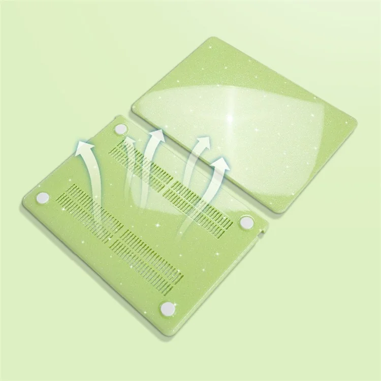 For MacBook Air 13 inch (2025) / (2024) A3113 M3 / (2022) A2681 M2 Case Glitter Design Hard PC Laptop Cover - Green
