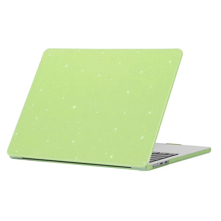 Para Macbook Air 15 pulgadas (2023) A2941 M2 / (2024) A3114 M3 Funda a prueba de golpes Diseño con purpurina Cubierta de PC dura para portátil - Verde