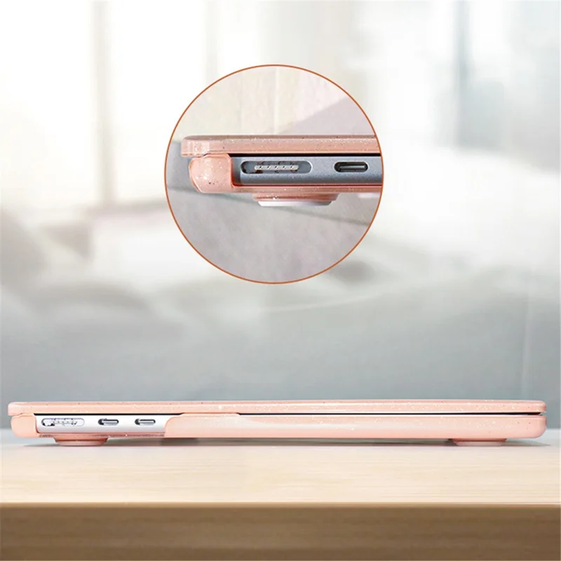 Para Macbook Air 15 pulgadas (2023) A2941 M2 / (2024) A3114 M3 Funda a prueba de golpes Diseño con purpurina Cubierta de PC dura para portátil - Verde