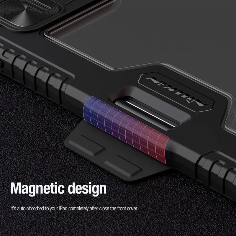 NILLKIN Bumper Leather Case Pro for iPad Pro 11 (2025) / 11 (2024) Tablet Cover Anti-Fall Auto Wake  /  Sleep Case - Blue