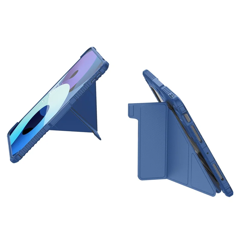 NILLKIN Bumper Leather Case Pro for iPad Pro 11 (2025) / 11 (2024) Tablet Cover Anti-Fall Auto Wake  /  Sleep Case - Blue