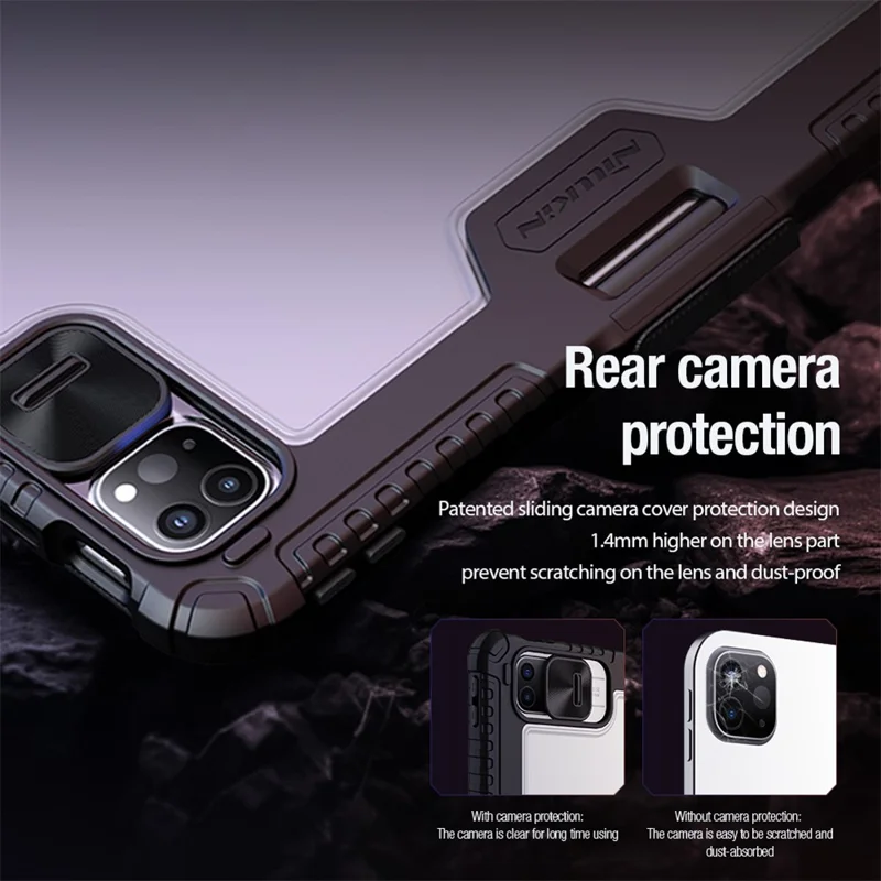 NILLKIN Bumper Leather Case Pro for iPad Pro 11 (2025) / 11 (2024) Tablet Cover Anti-Fall Auto Wake  /  Sleep Case - Blue