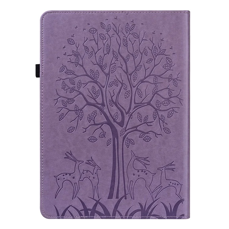 For Amazon Kindle Paperwhite (2024) Case PU Leather Stand Tree Deer Imprinted Cover - Purple