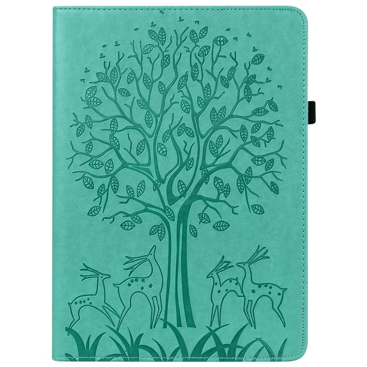 For Amazon Kindle Paperwhite (2024) Case PU Leather Stand Tree Deer Imprinted Cover - Green