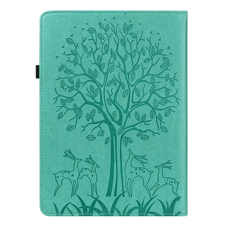 For Amazon Kindle Paperwhite (2024) Case PU Leather Stand Tree Deer Imprinted Cover - Green