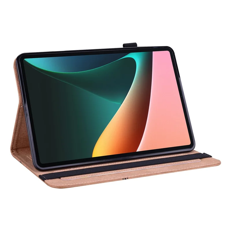 Para Lenovo Tab M11 / Xiaoxin Pad 11 2024 Case PU Leather Card Holder Protective Stand Cover - Brown