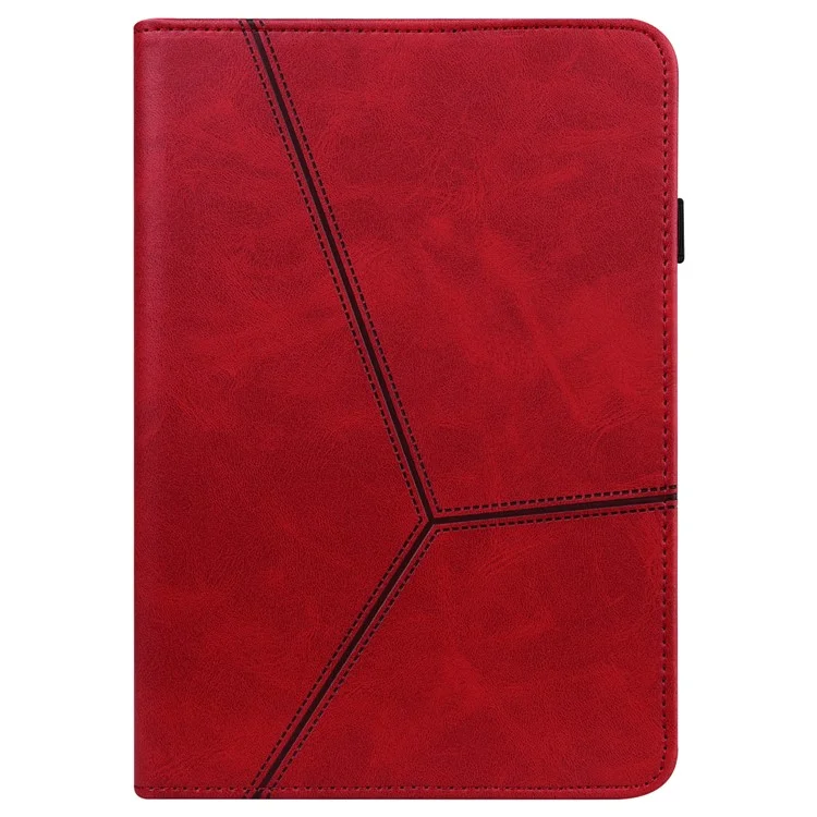 For Amazon Kindle Paperwhite (2024) Case PU Leather Line Imprinted Cover with Elastic Band - Red