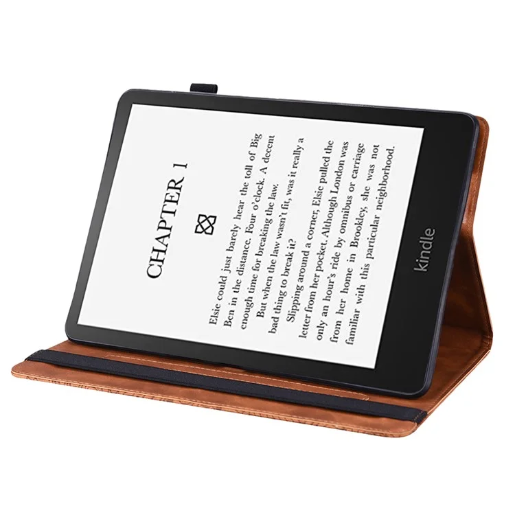 Para Amazon Kindle Paperwhite (2024) Caso PU Couather E-Reader Tampa Com Slots de Cartão - Marrom