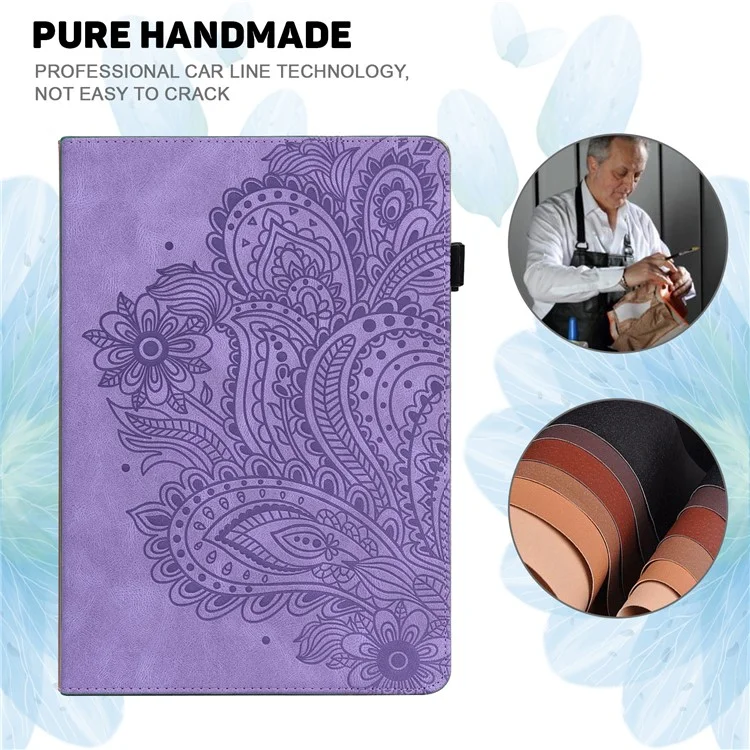 For Amazon Kindle Paperwhite (2024) Case PU Leather E-Reader Cover with Card Slots Stand - Purple