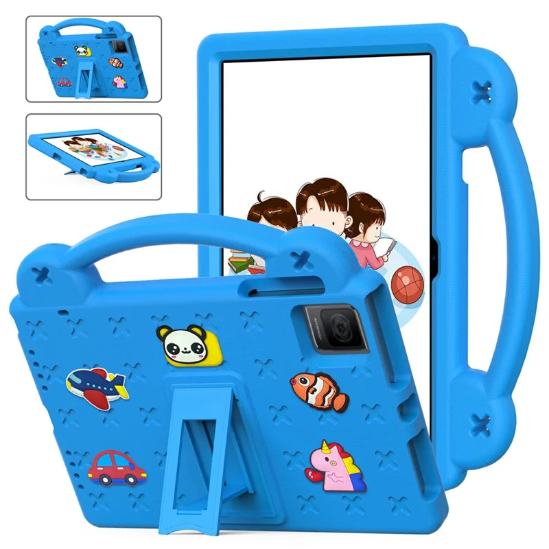 For TCL Tab 10 Gen 2 / T-Mobile REVVL Tab Case EVA Cute Patterns Tablet Cover with Kickstand and Handle - Sky Blue
