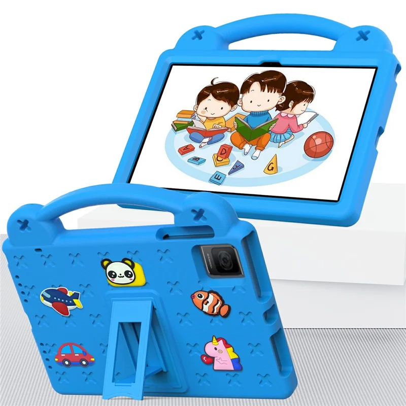 For TCL Tab 10 Gen 2 / T-Mobile REVVL Tab Case EVA Cute Patterns Tablet Cover with Kickstand and Handle - Sky Blue