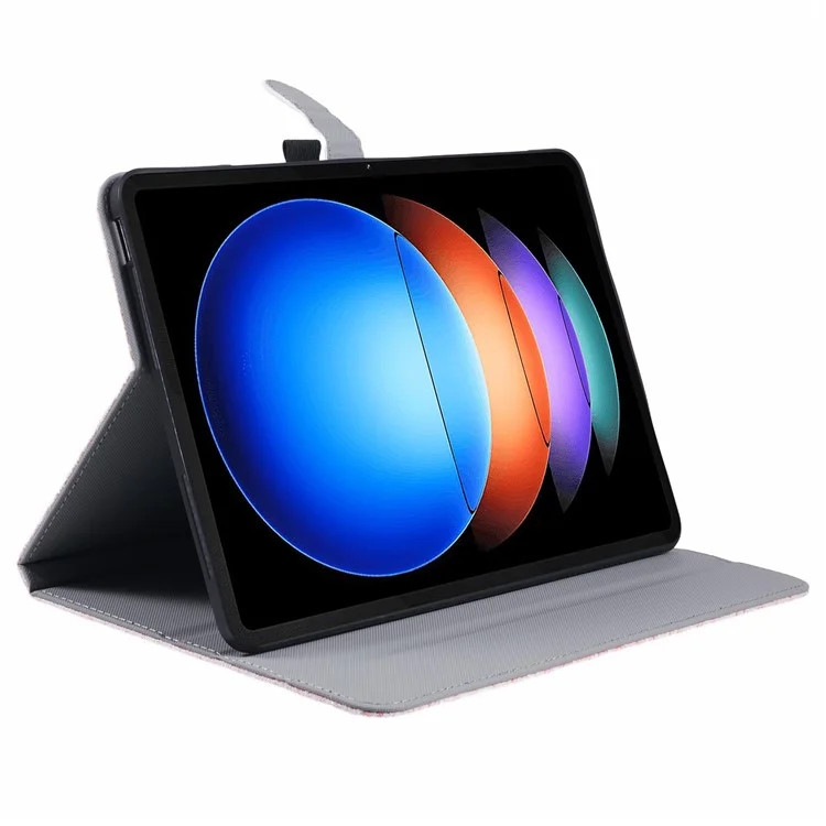 Per Xiaomi Pad 6S Pro 12.4 Custodia Tablet con Trama Intrecciata in Pelle PU a Flip Stand - Tessuto Rosa