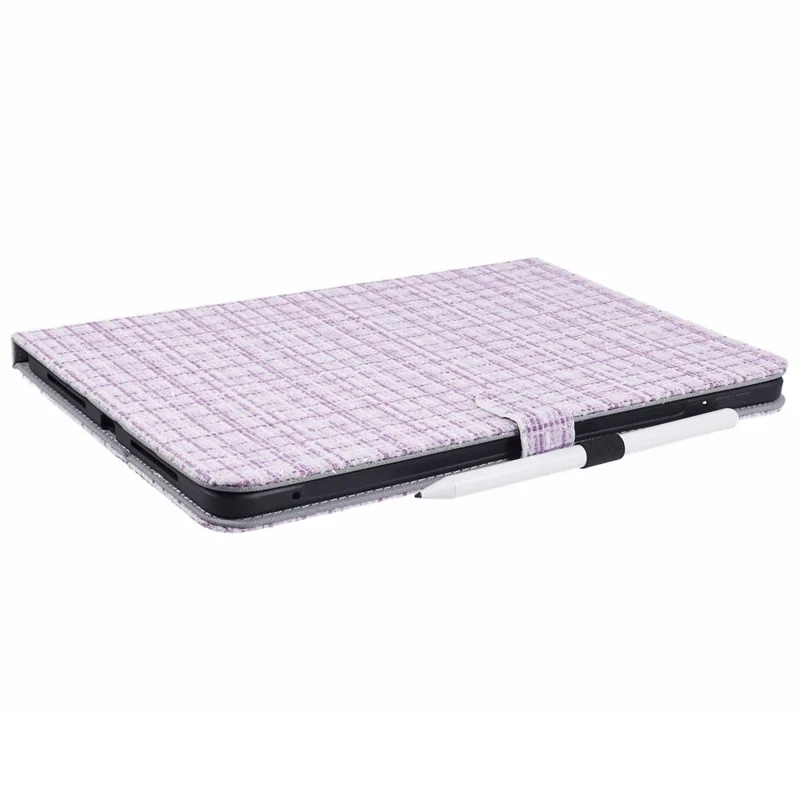 For Xiaomi Pad 6S Pro 12.4 Woven Pattern Tablet Case PU Leather Flip Stand Cover - Woven Purple