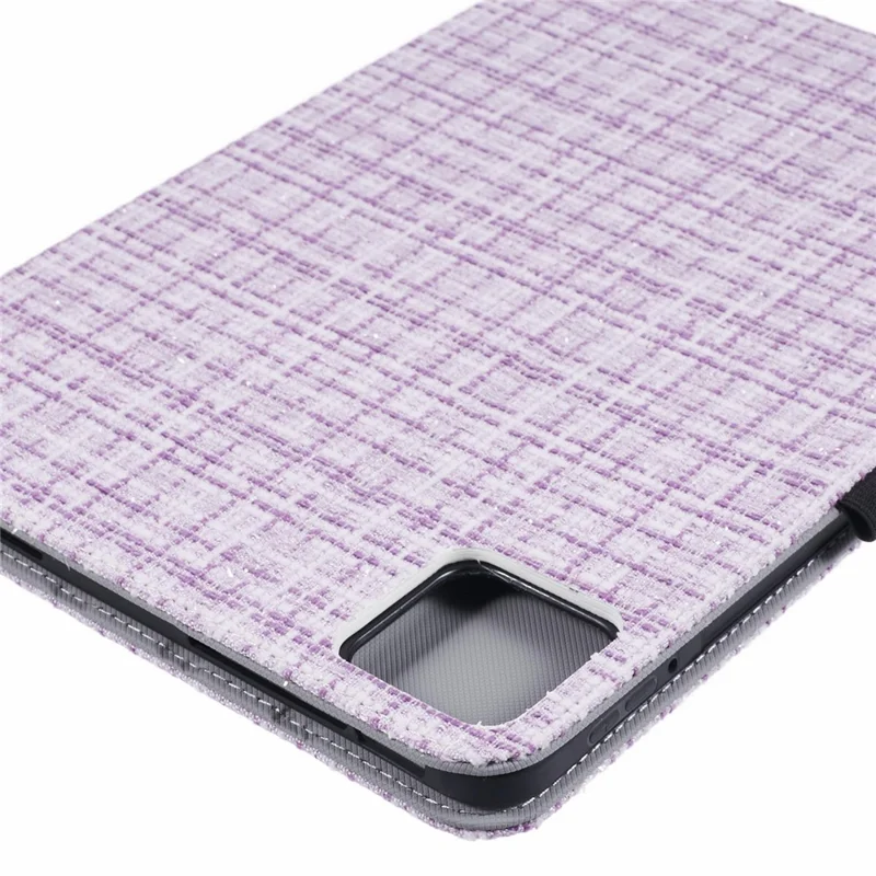 For Xiaomi Pad 6S Pro 12.4 Woven Pattern Tablet Case PU Leather Flip Stand Cover - Woven Purple