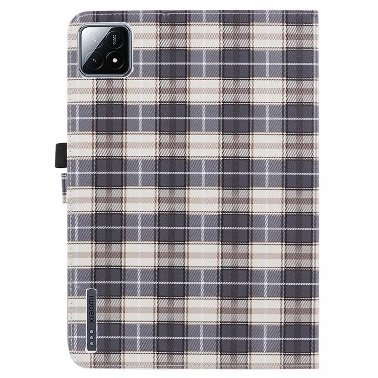 Para Xiaomi Pad 6S Pro 12.4 Case Grid Pattern Stand PU Leather Tablet Cover