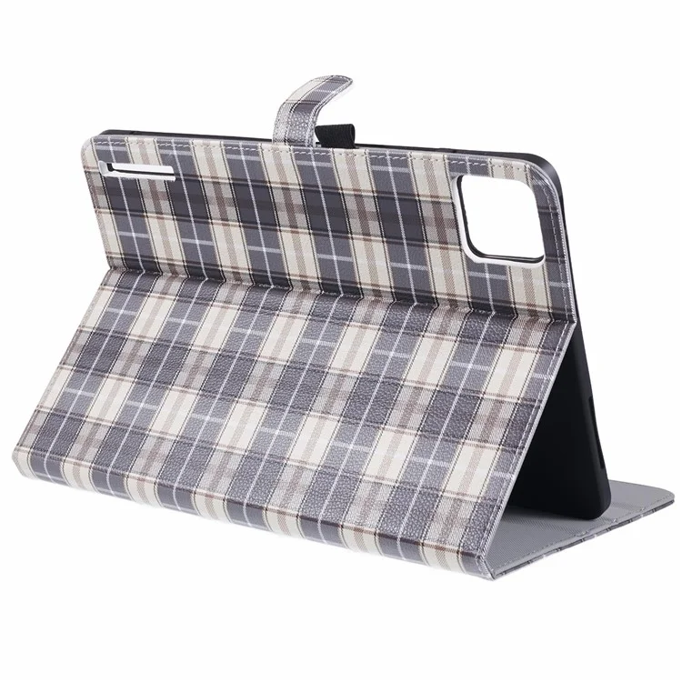 Para Xiaomi Pad 6S Pro 12.4 Case Grid Pattern Stand PU Leather Tablet Cover