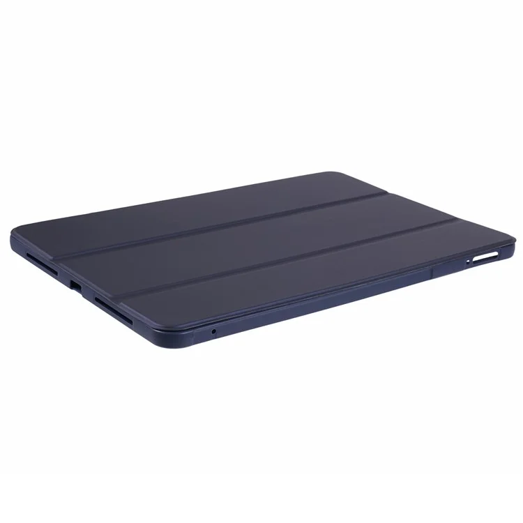 Para Xiaomi Pad 6S Pro 12.4 Case Tri-fold Stand Shell PU Leather+Silicone Tablet Cover - Dark Blue