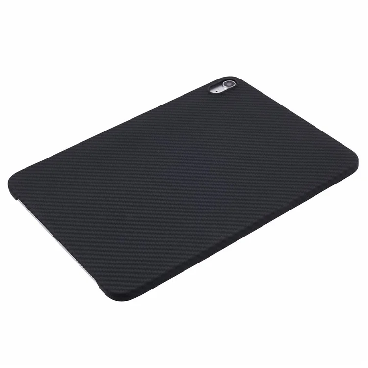 Para iPad Air (2022) / (2020) Funda Negra Textura Gruesa Fibra de Aramida Cubierta de Tableta