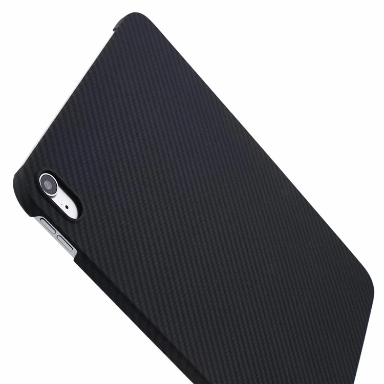 Para iPad Air (2022) / (2020) Funda Negra Textura Gruesa Fibra de Aramida Cubierta de Tableta