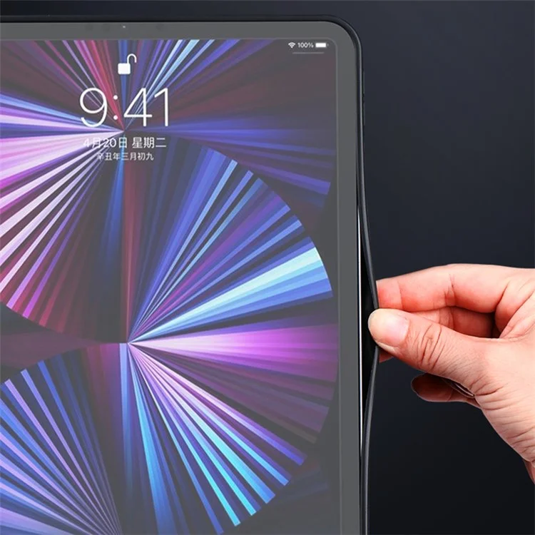 Serie di Texture di Moda a Livello x Per Ipad Pro 10,5 Pollici (2017) / Air 10,5 Pollici (2019) Case di Tablet Antidrop in Pelle - Grigio