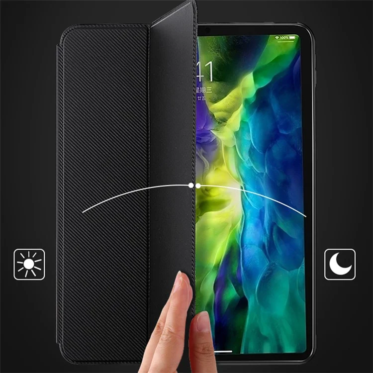 X-LEVEL For iPad Air (2020) / (2022) Case PU Leather+TPU Tablet Cover with Tri-Fold Stand - Black