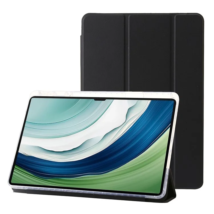 Pour Housse de Tablette Huawei MatePad Pro 13.2 Antichoc TPU+Acrylique+Étui Trifolio en PU - Noir
