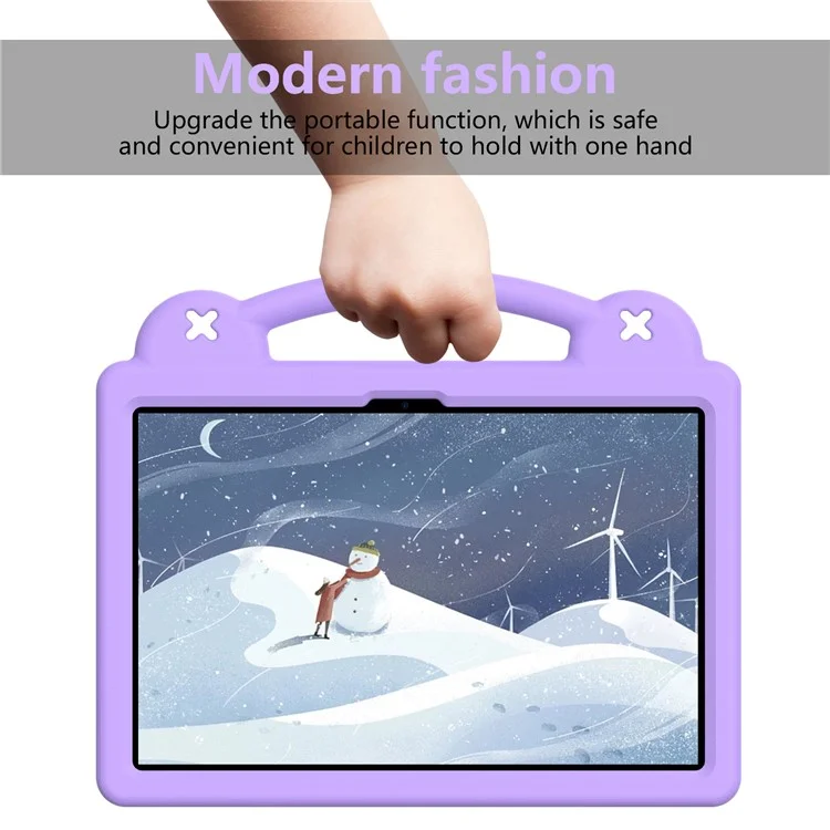 For Honor Pad 9 Tablet Case Anti-scratch EVA Cute Patterns Kickstand Cover with and Handle - Purple