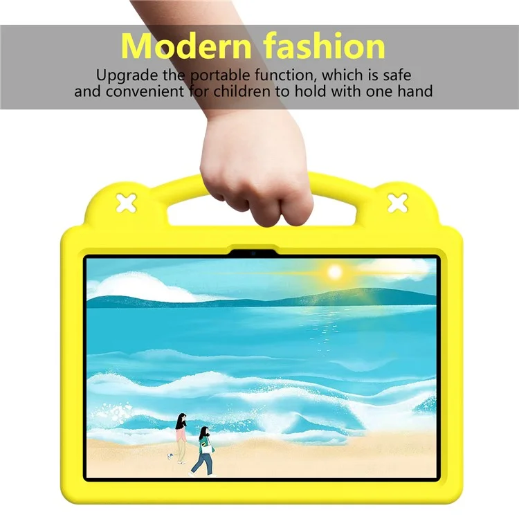 For Honor Pad 9 Tablet Case Anti-scratch EVA Cute Patterns Kickstand Cover with and Handle - Yellow