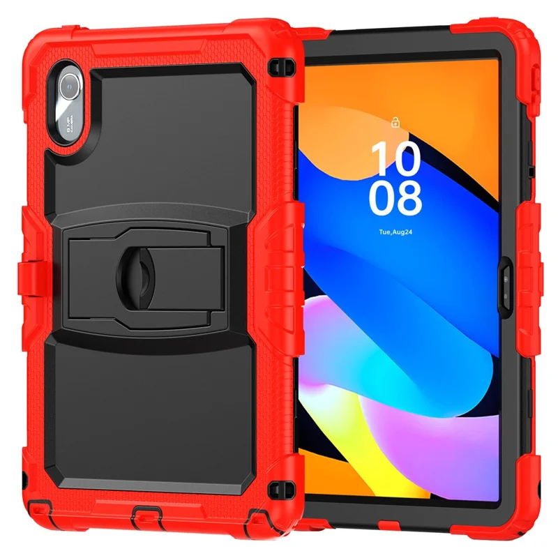 For Lenovo Xiaoxin Pad 11 2025 / 2024 / Idea Tab / K11 Gen 2 / M11 / K11 LTE (2024) Case PC+Silicone Kickstand Tablet Cover with Strap - Red