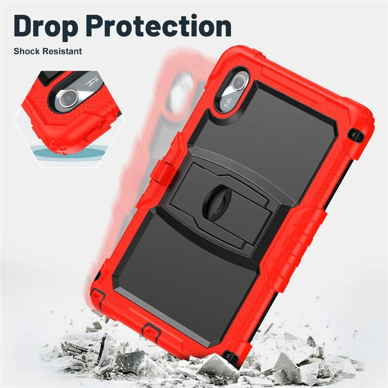 For Lenovo Xiaoxin Pad 11 2025 / 2024 / Idea Tab / K11 Gen 2 / M11 / K11 LTE (2024) Case PC+Silicone Kickstand Tablet Cover with Strap - Red