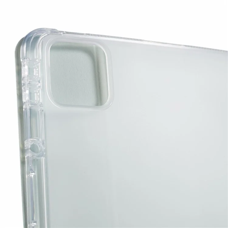 Para Xiaomi Pad 6S Pro 12.4 Case Tri-fold Stand Leather Tablet Cover com Pen Slot - Verde Claro